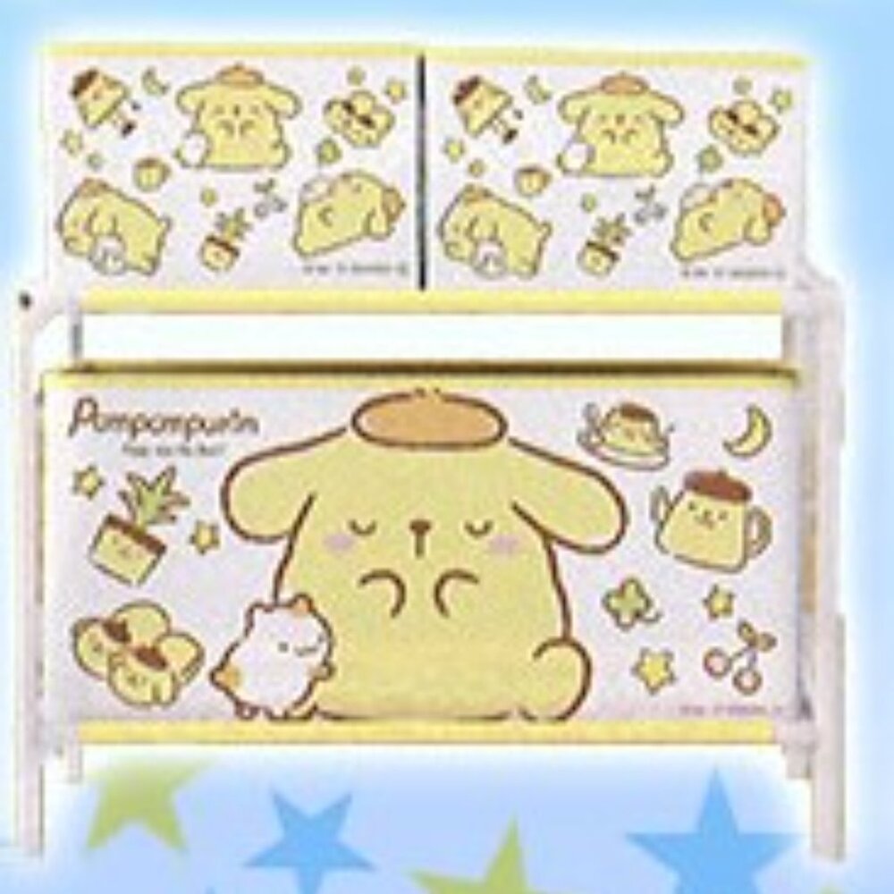 New Sanrio Pompompurin 2-Tier Shelf Toreba Japan 50x42x27 cm
